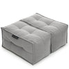 Twin Ottoman - Keystone Grey (with linen)