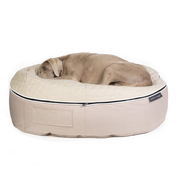 (L) Premium ThermoQuilt Dog Bed (Beige)