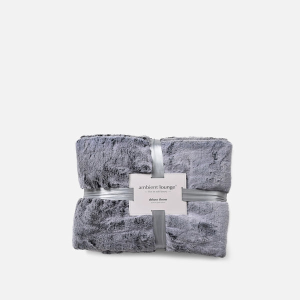 Deluxe Faux Fur Throw - Sensory Grey