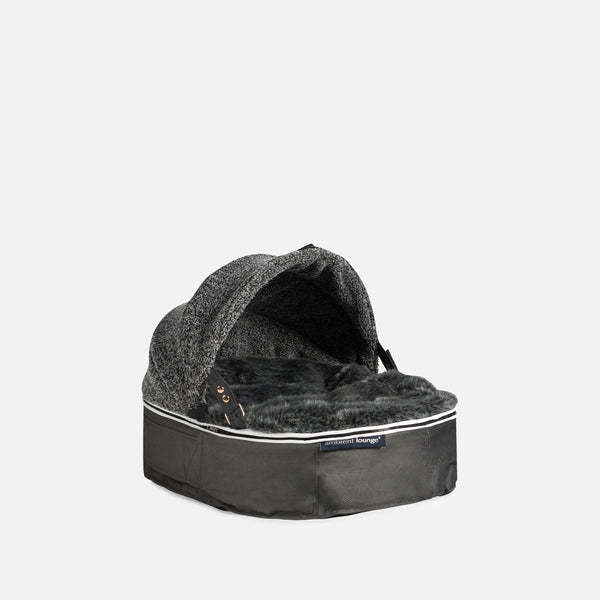 Small Rebound Foam Mattress Dog Bed With Hoodie - Interior/Outdoor