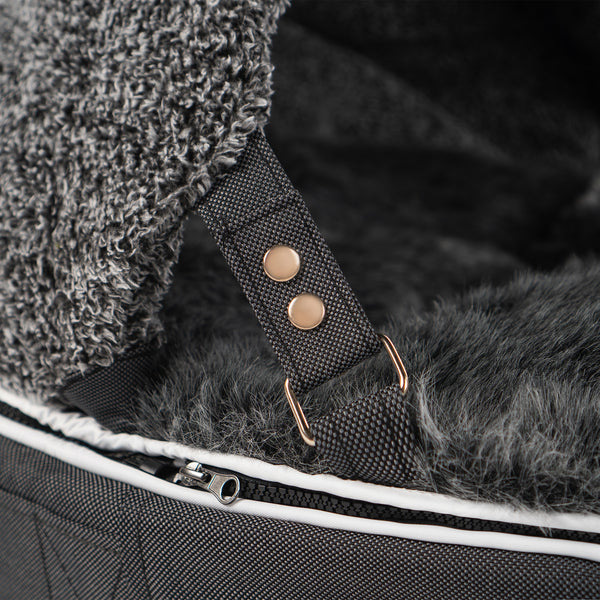 Small Rebound Foam Mattress Dog Bed With Hoodie - Interior/Outdoor