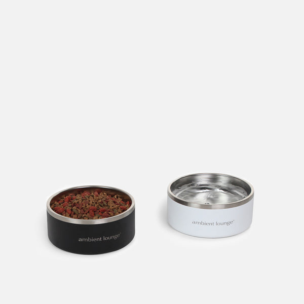 2-Liter-Doppelwandiger Edelstahl-Futter- und Wassernapf für Hunde (2er-Set)