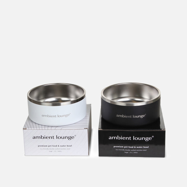 2-Liter-Doppelwandiger Edelstahl-Futter- und Wassernapf für Hunde (2er-Set)