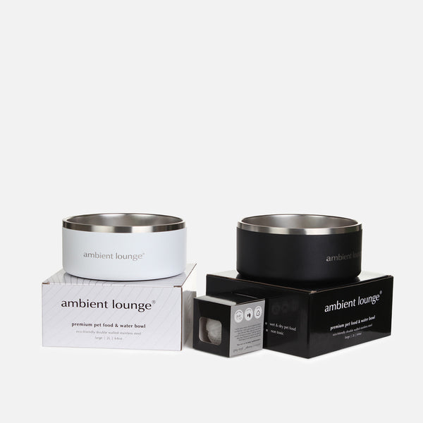 2-Liter-Doppelwandiger Edelstahl-Futter- und Wassernapf für Hunde (2er-Set)