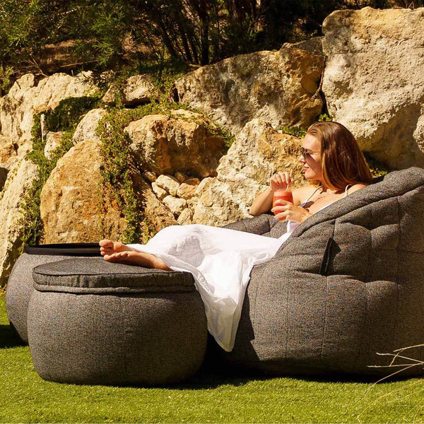 Wing Ottoman - Titanium Weave