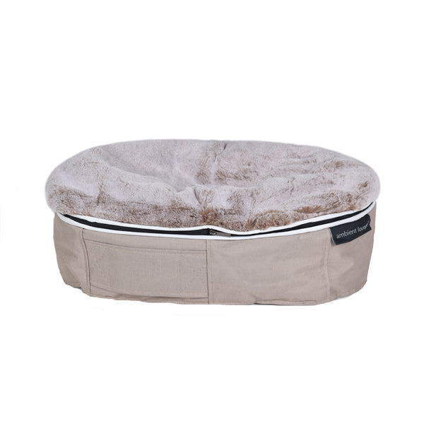 (S) Premium Indoor/Outdoor Dog Bed (Cappuccino)