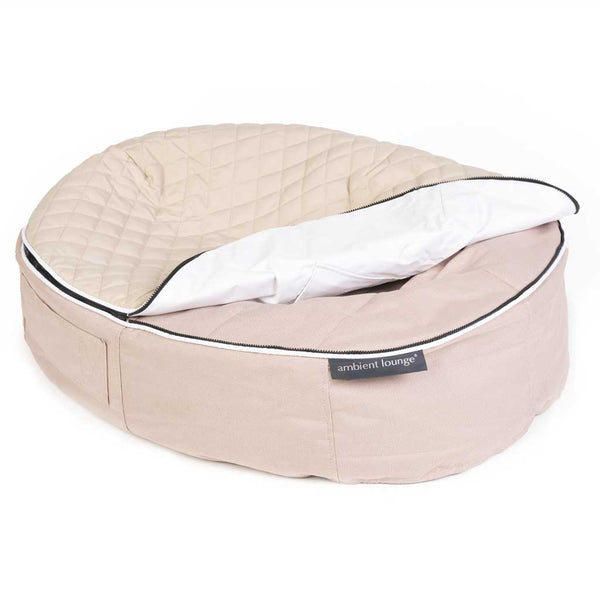 (M) Premium ThermoQuilt Dog Bed (Beige)